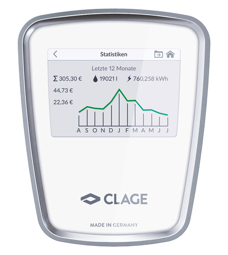 CLAGE Durchlauferhitzer DSX Touch, Display Statistik | klimaworld.com