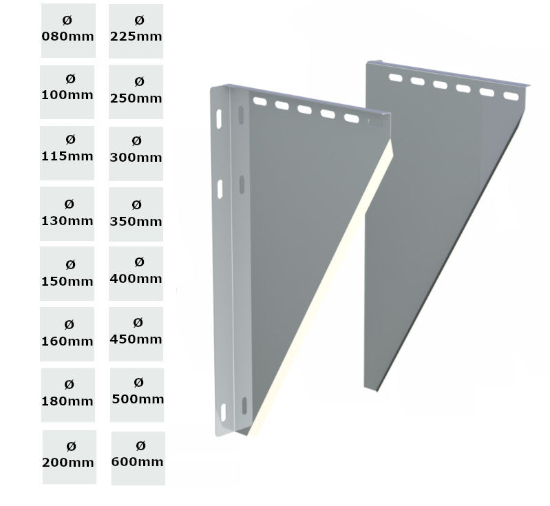 Jeremias Edelstahlschornstein Wandkonsole | für Ø 80mm-Ø 600mm 