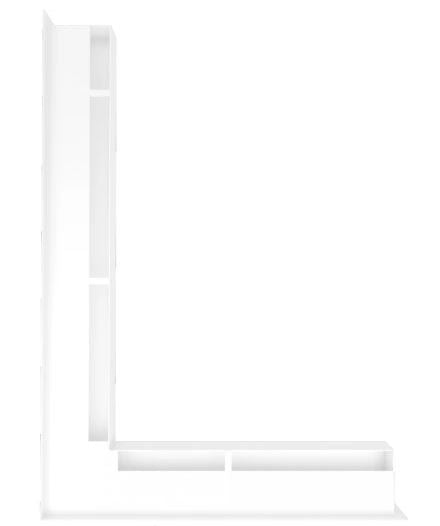 Kratki Eckluftleiste links | 547x766mm Winkel x 60mm | weiß