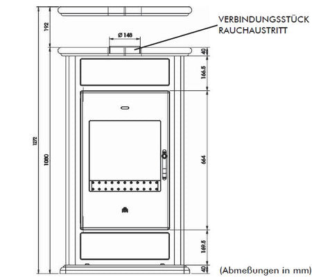 Klima CS 15kW Edilkamin Basic maße front