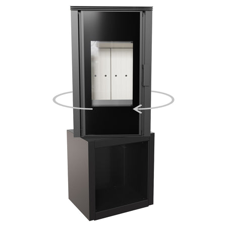 Kratki Kaminofen Koza Enyo Flat 01 | Holzfach | Korpus drehbar | 6 kW 