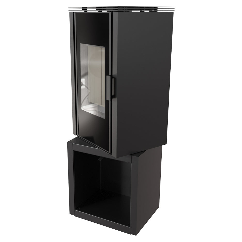 Kratki Kaminofen Koza Enyo Flat 01 | Holzfach | Korpus drehbar | 6 kW 
