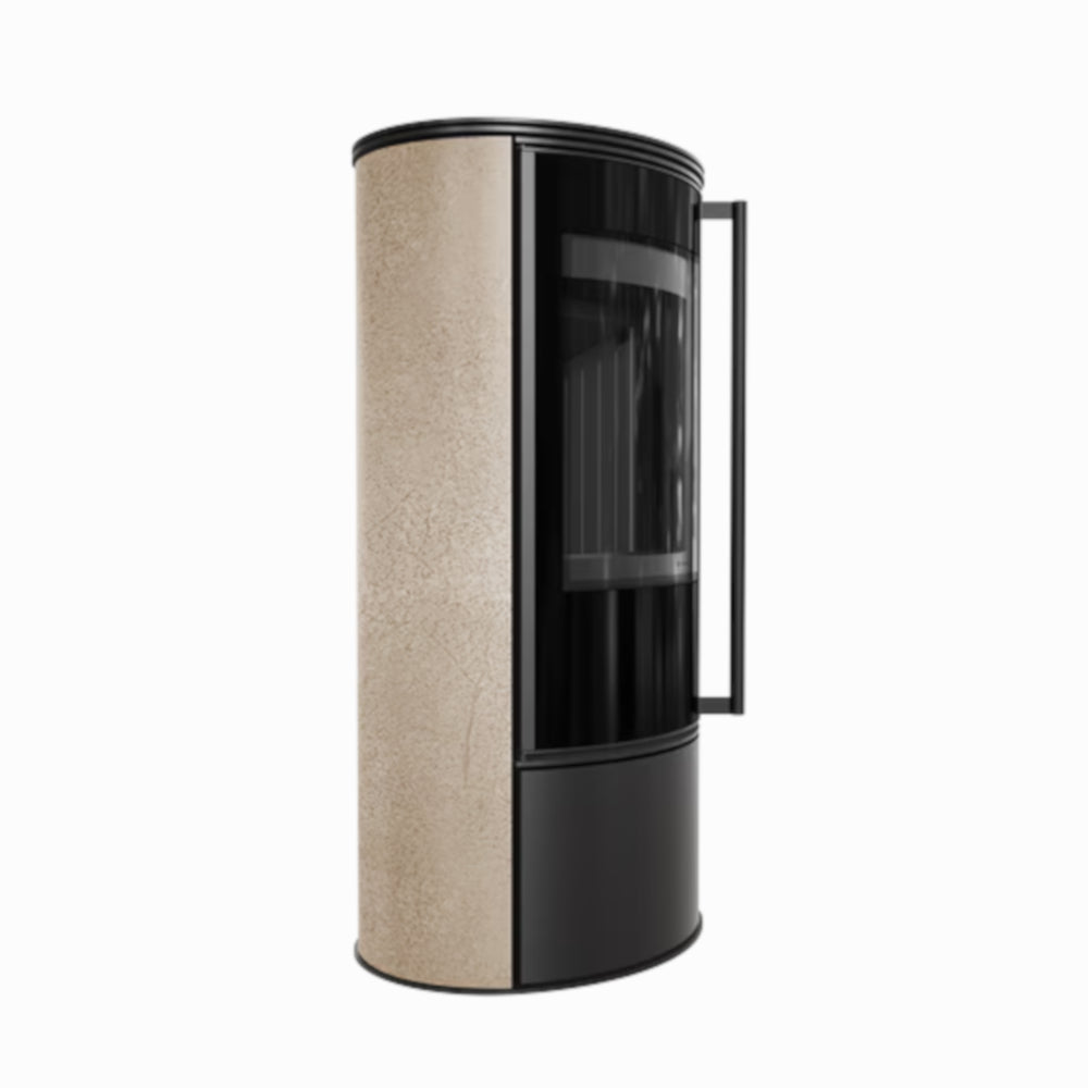 Kratki Kaminofen ERIK, gold satin, Seite | klimaworld.com