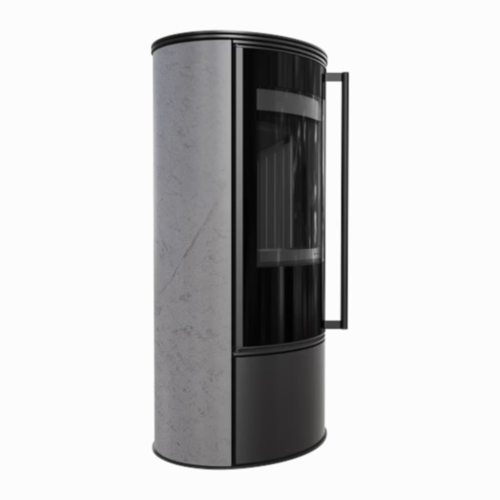 Kratki Kaminofen ERIK, grey satin, Seite | klimaworld.com