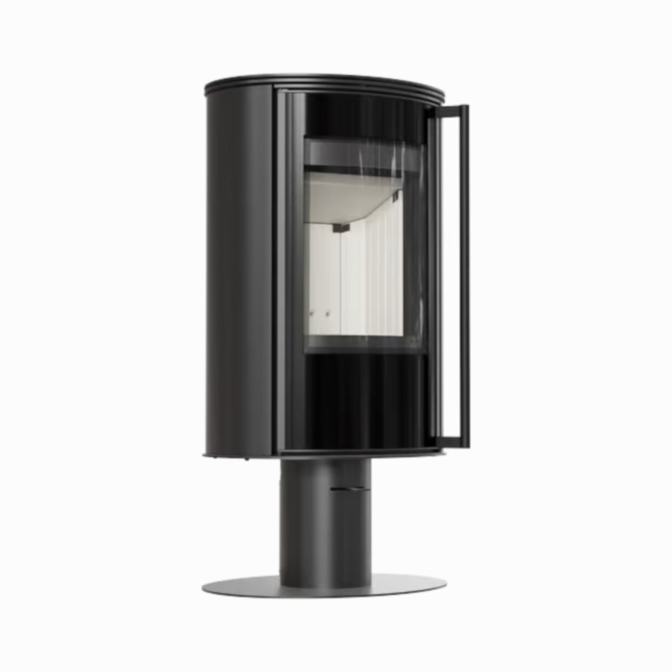 Kratki Kaminofen ERIK mit Sockel mit weißem Brennraum | 5,5 kW  | Klimaworld.com