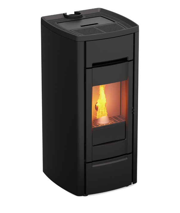 Kalor Pelletkamin Ermetica 98 Cast Iron Mod 10C in Schwarz | klimaworld.com