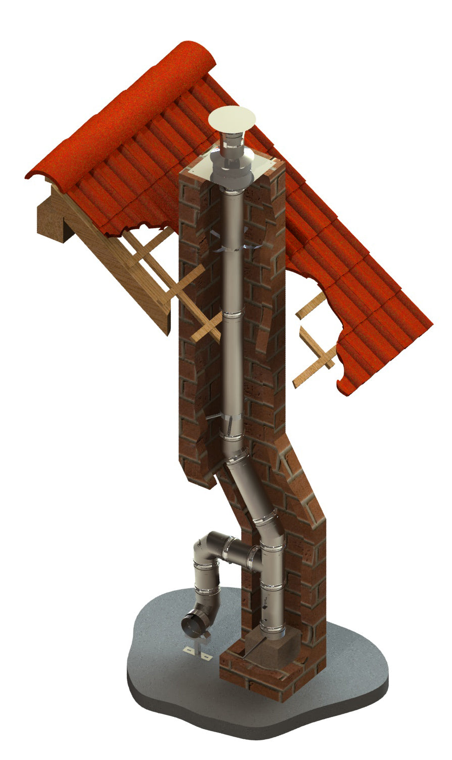 Edelstahlschornstein-Paket EW-FU einwandig 4,5 Meter