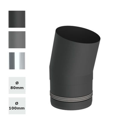 Jeremias | Pellet - Ofenrohr | Winkel 15 Grad | starr 