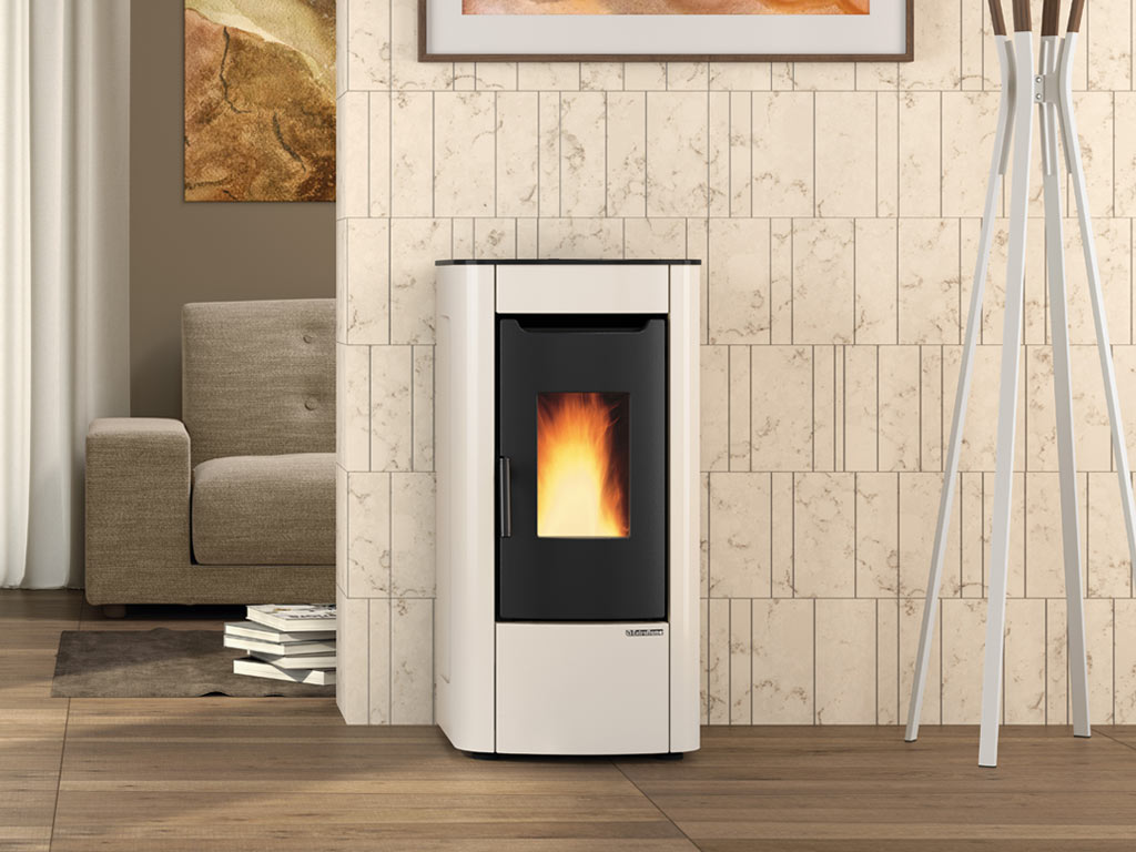 Extraflame Pelletofen Sabry elfenbein Ambientebild
