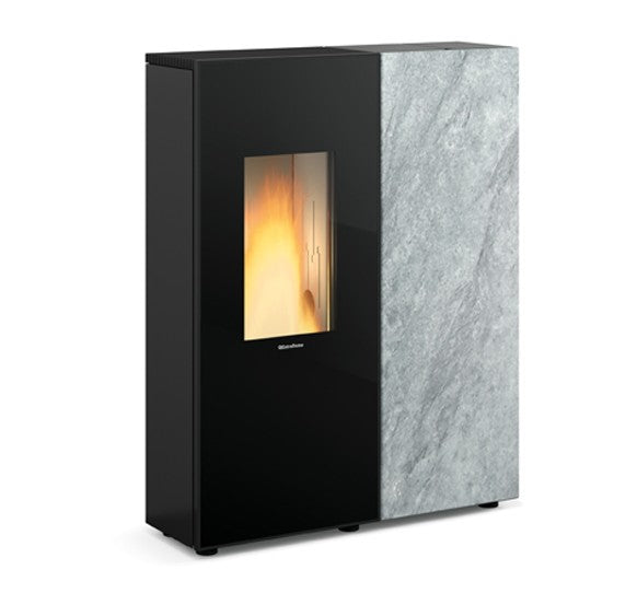Extraflame Prestige Line Sharon Plus Petra - Glaskeramik schwarz & Naturstein
