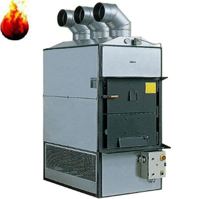 Warmluft Holzheizung Fabbri F 120 mit Rauchabsaugaggregat