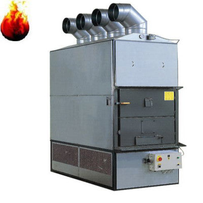 Warmluft Holzheizung F 350 mit Rauchabsaugaggregat