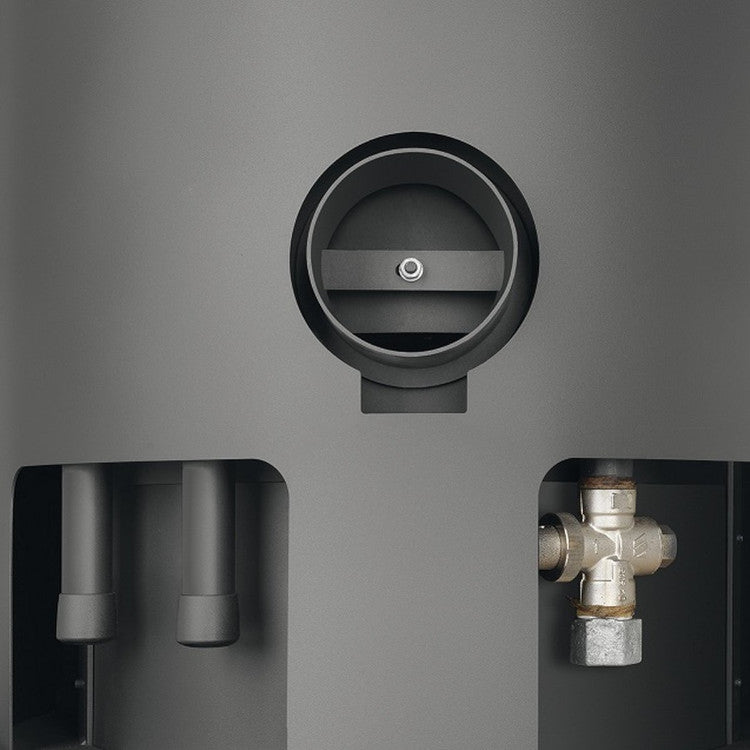 Justus | Kamin | Faro Aqua 2.0 | Stahl Schwarz | Sandstein | Klimaworld