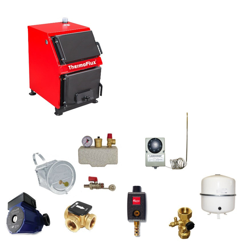ThermoFlux FBK 3,9 | Festbrennstoffkessel 3,9 kW Komplettset 1