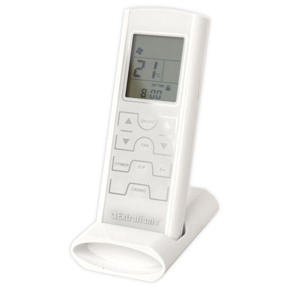 Extraflame Fernbedienung in Weiss mit Displayanzeige 21 Grad und Tasten | Klimaworld.com
