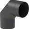 Jeremias Ofenrohr Winkel 90° ohne Tür | Schwarz | Ø 120mm
