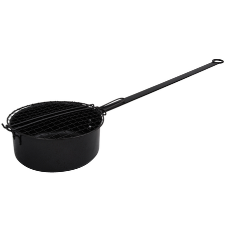 Outdoor Popcorn-Pfanne für Grill Eisen Schwarz 70 cm x 18 cm x 9,3 cm