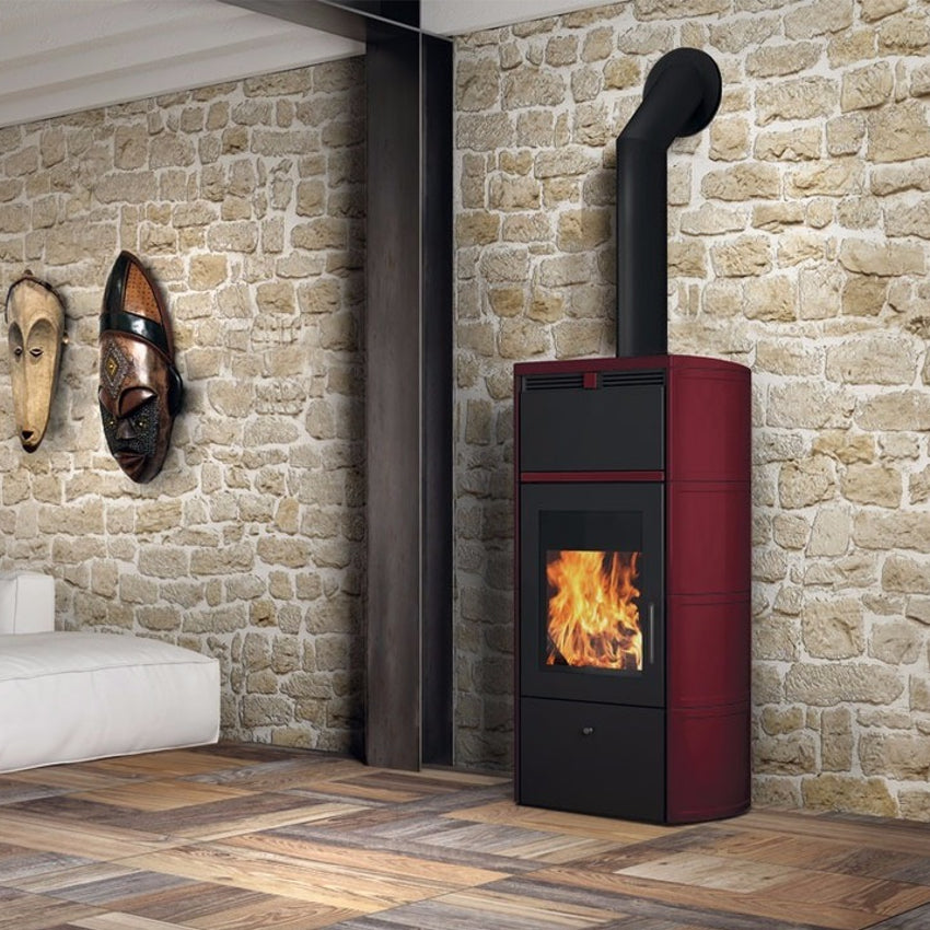 Edilkamin | Flamma 14 | Verkleidung Keramik bordeaux