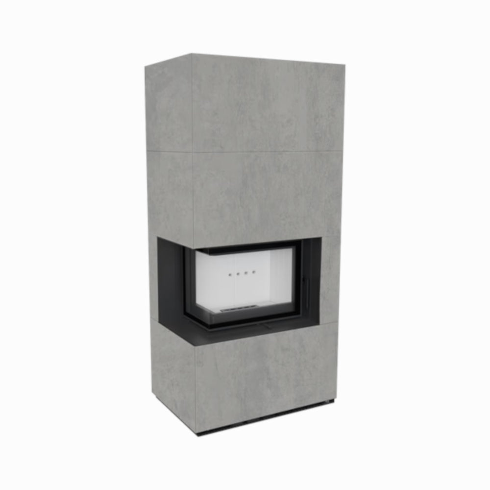 Kratki Kaminbausatz FLOKI BOX, Cemento Grigio | klimaworld.com