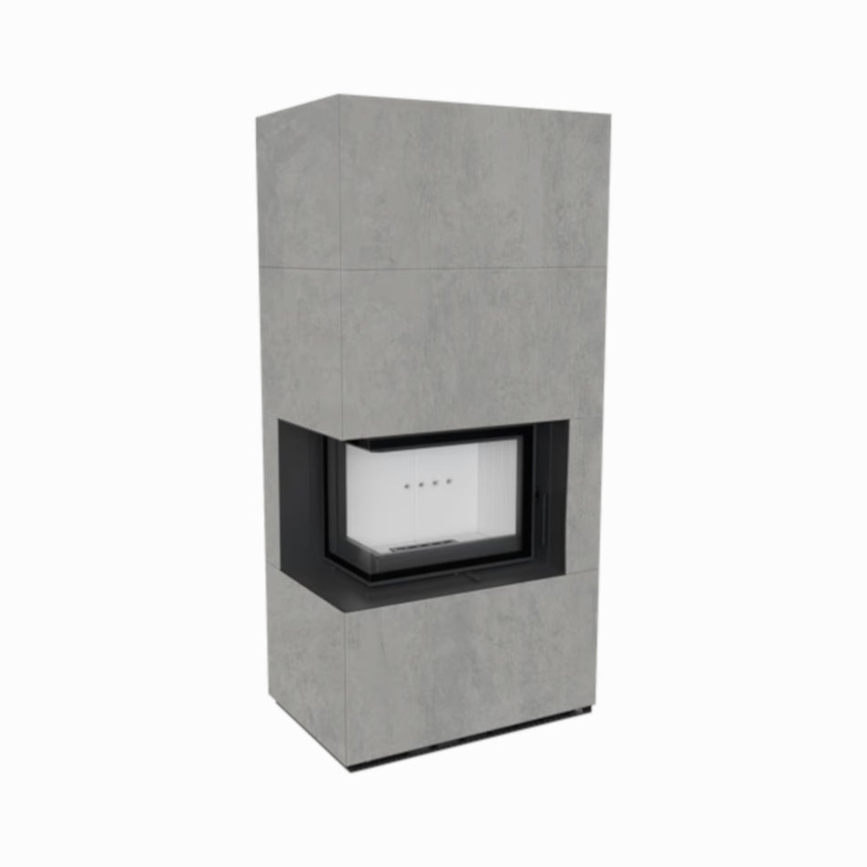 Kratki Kaminbausatz FLOKI BOX, Cemento Grigio | klimaworld.com