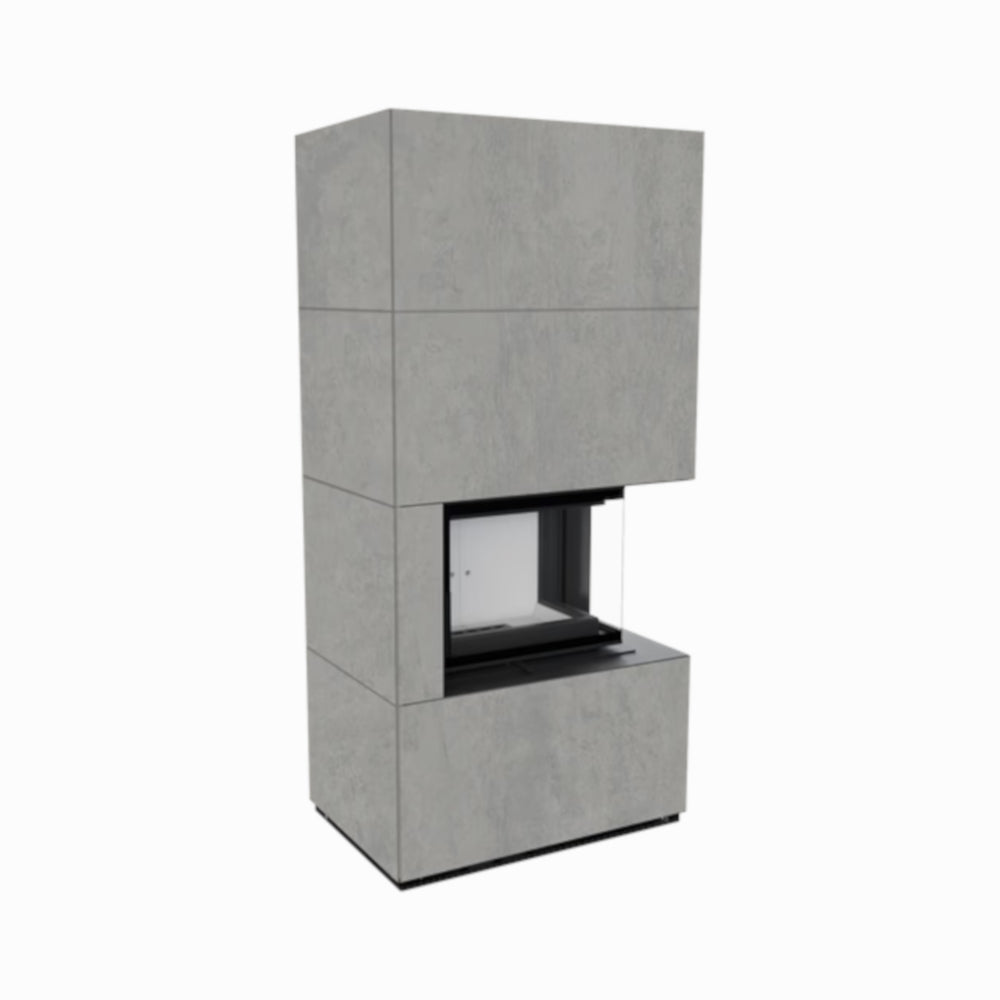 Kratki Kaminbausatz FLOKI BOX, Glas rechts | klimaworld.com
