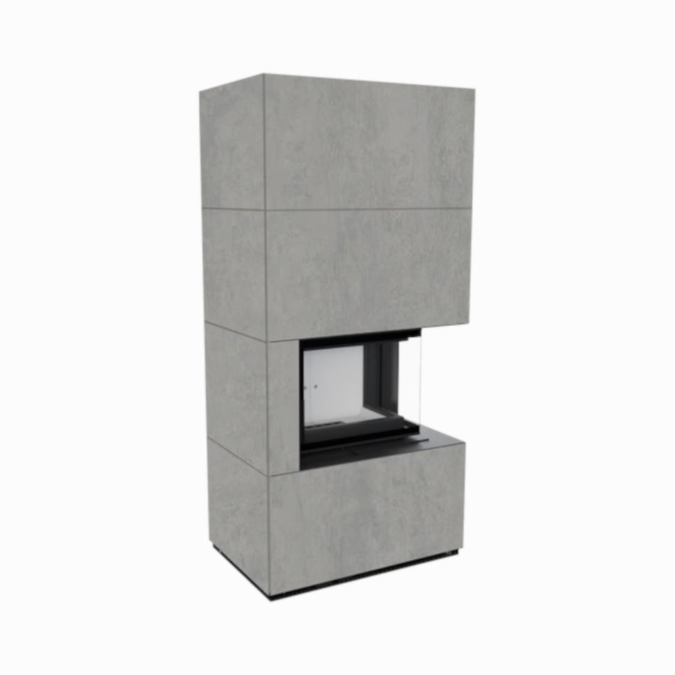 Kratki Kaminbausatz FLOKI BOX, Glas rechts | klimaworld.com