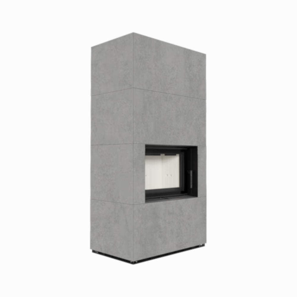 Kratki Kaminbausatz FLOKI BOX, Cemento Grigio | klimaworld.com