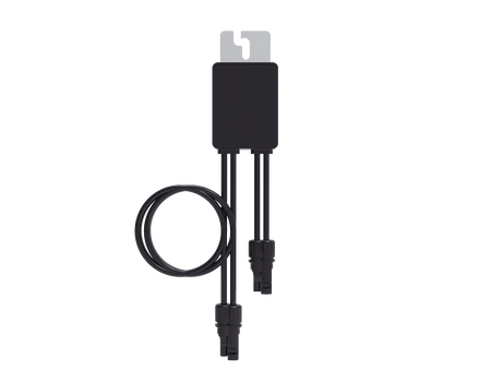 Huawei schwarzer PV-Optimierer Frontansicht mit Kabel und Anschluessen | klimaworld.com