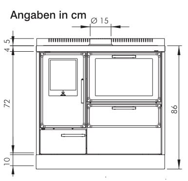 Zentralheizungsherd Beistellherd KE90H KitchenKamin