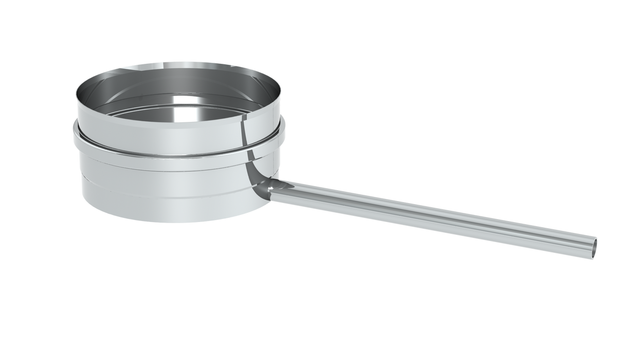 Kondensatschale mit Ablaufrohr l= 250mm, Ø 17 x 1,5 mm