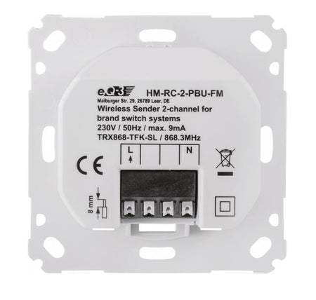 Homematic Funk-Sender für Markenschalter 2-fach | HM-RC-2-PBU-FM