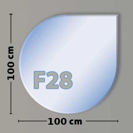 Rechteck F28  Funkenschutzplatte aus Sicherheitsglas