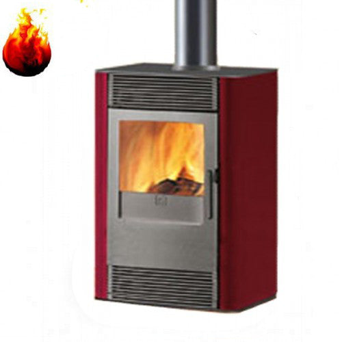 Kaminofen Disco 9 kW Edilkamin Luftheizer bordeaux