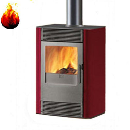Kaminofen Disco 9 kW Edilkamin Luftheizer bordeaux