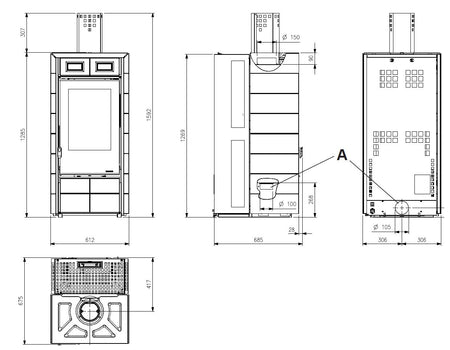 Kachelofen La Nordica Futura Automatikofen Holz Holzbriketts 10 kW
