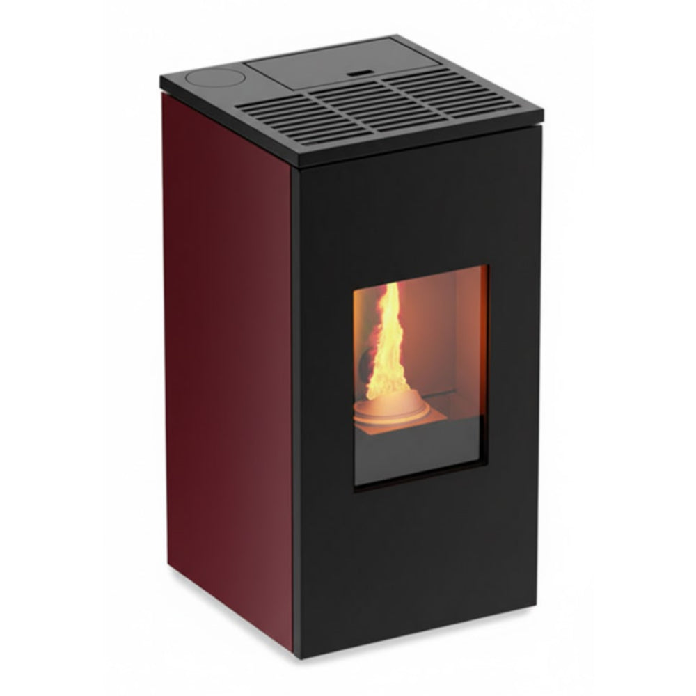 KALOR Pelletkamin Futura Mod 9C | kanalisierbar | 9 kW | Bordeaux