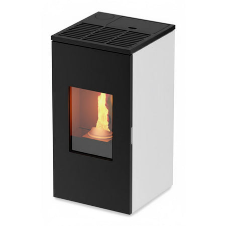 KALOR Pelletkamin Futura Mod 9C | kanalisierbar | 9 kW | Weiß