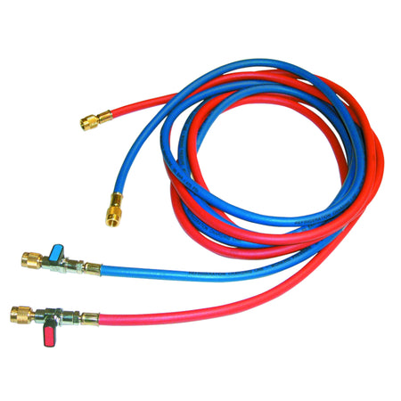 Füllschlauch für Kältemittel rot | 1/4'' auf 1/4'' | Rot & Blau