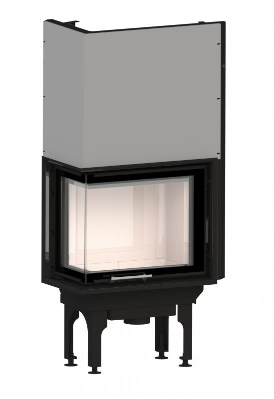 Warmluft Kamineinsatz Flamen Gama, Eckglas , 6,5kW