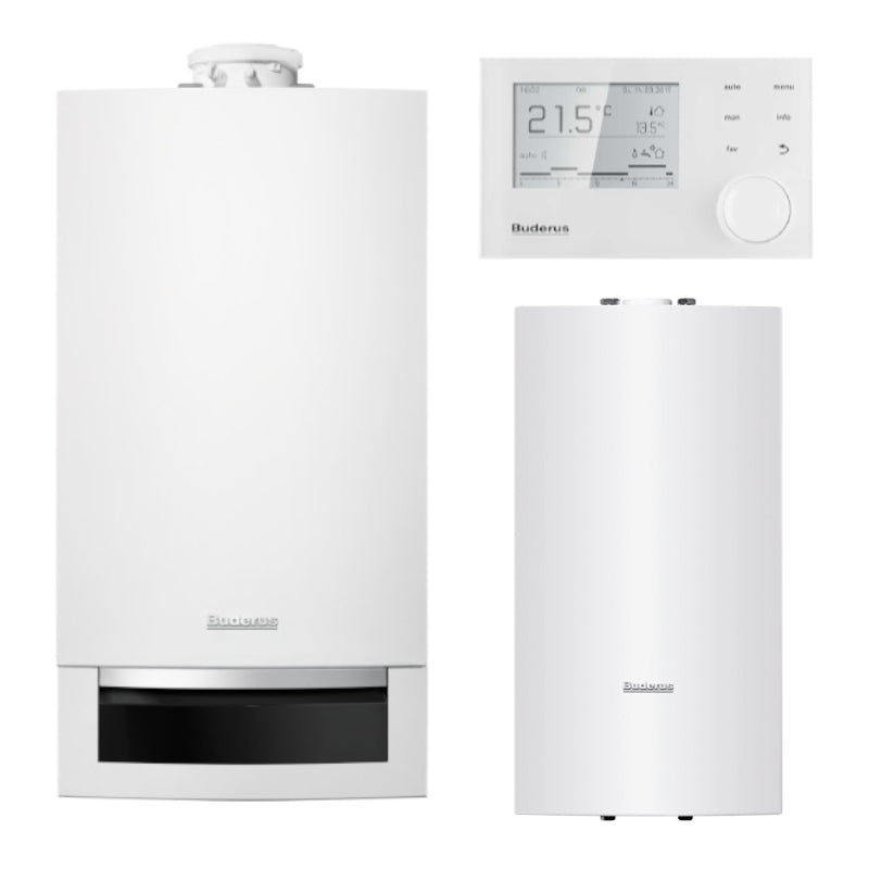 BUDERUS | Gas-Brennwertkessel-Set | Logaplus W22 | GB172-14W | 14 kW