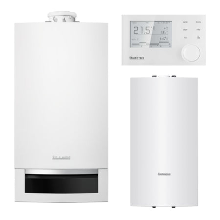 BUDERUS | Gas-Brennwertkessel-Set | Logaplus W22 | GB172-24W | 24 kW