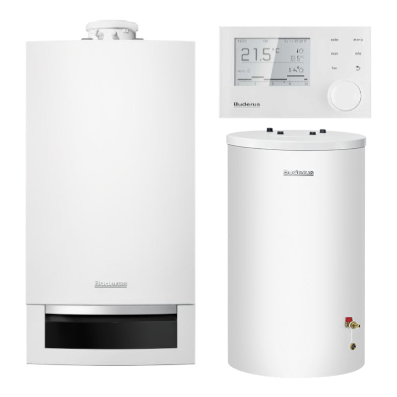 BUDERUS | Gas-Brennwertkessel-Set | Logaplus W22 | GB172-14W | 14 kW