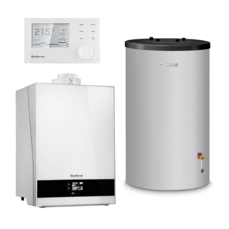 BUDERUS | Gas-Brennwertgerät-Set | Logaplus W50 | GB192i-15W | 15 kW