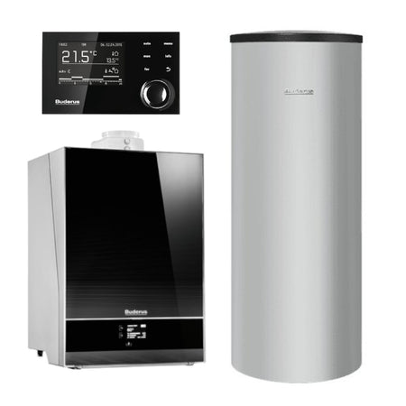 BUDERUS | Gas-Brennwertkessel-Set | Logaplus W50 | GB192i-25S | 25 kW