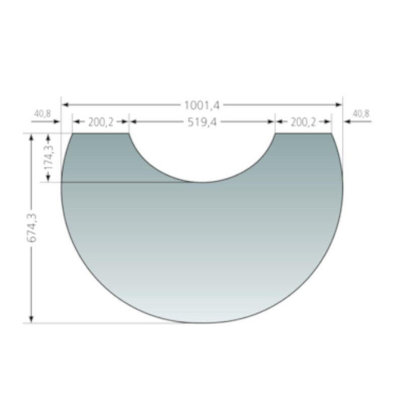 Oranier | Glas-Vorlegeplatte 1001,4 x 500 mm für Polar Neo 4