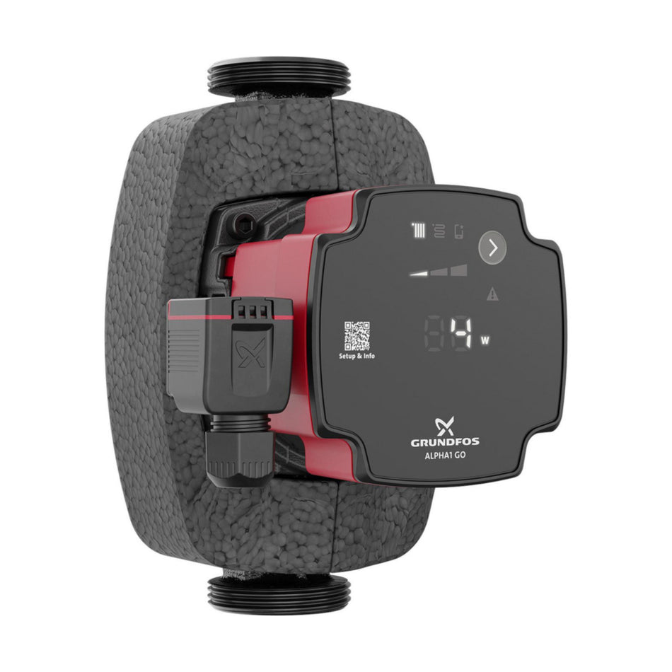 GRUNDFOS schwarze Hocheffizienz Umwaelzpumpe ALPHA1 GO 25-40, mit Display Beispiel 4 W | klimaworld.com