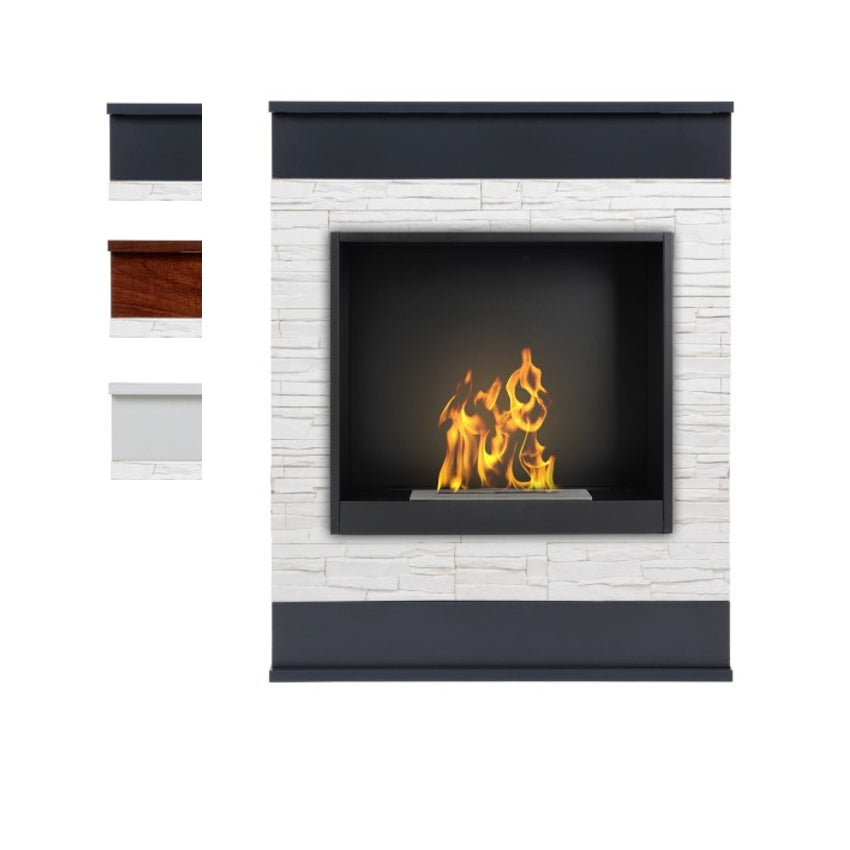 Aflamo Bio-Kamin | Smart Stone weiss mit Einsatz Bio 40
