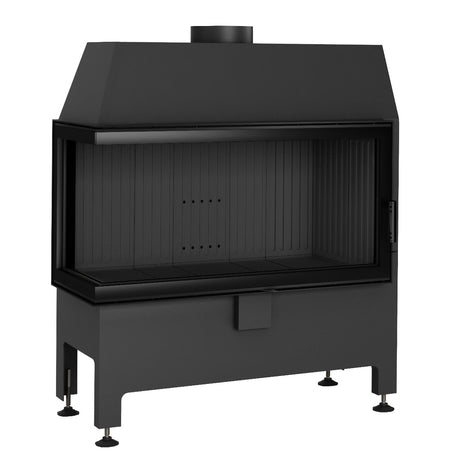 Heatro 81L Black| Panoramascheibe mit Seitenverglasung links| 12 kW