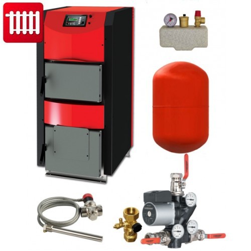 Scheitholzkessel ThermoFlux HKK Active 20 kW mit Anschlußpaket
