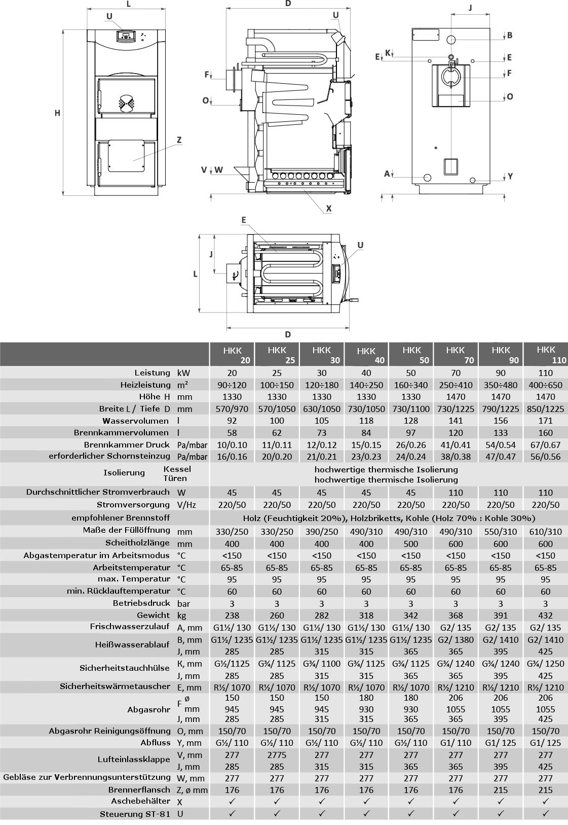 Scheitholzkessel ThermoFlux Holzkessel HKK Active 20 kW Set-2 